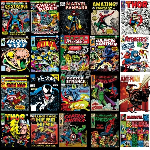 31 Super Heroes Comics Designs Bundle PNG