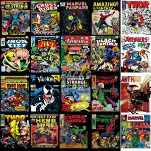 31 Super Heroes Comics Designs Bundle PNG