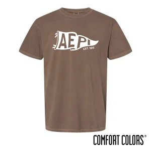 AEPi Comfort Colors Brown Pennant Short Sleeve Tee