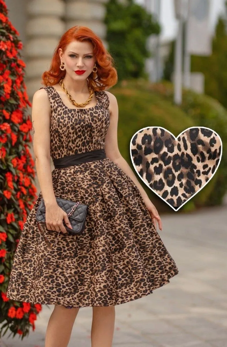 Amanda Leopard Print Swing Dress