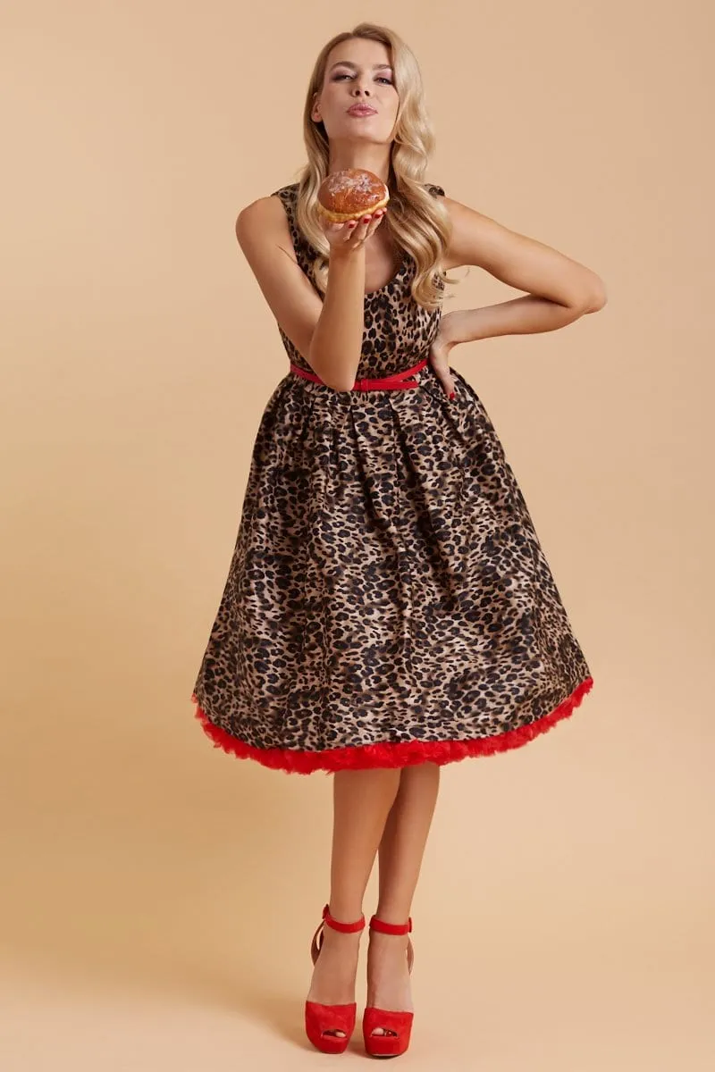 Amanda Leopard Print Swing Dress