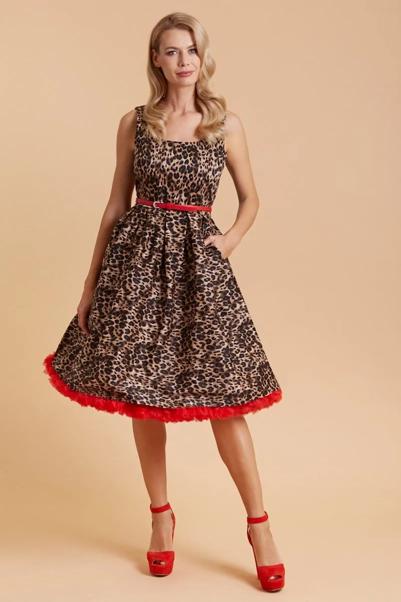 Amanda Leopard Print Swing Dress