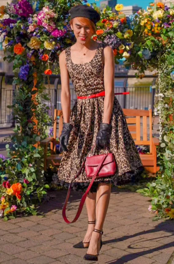 Amanda Leopard Print Swing Dress