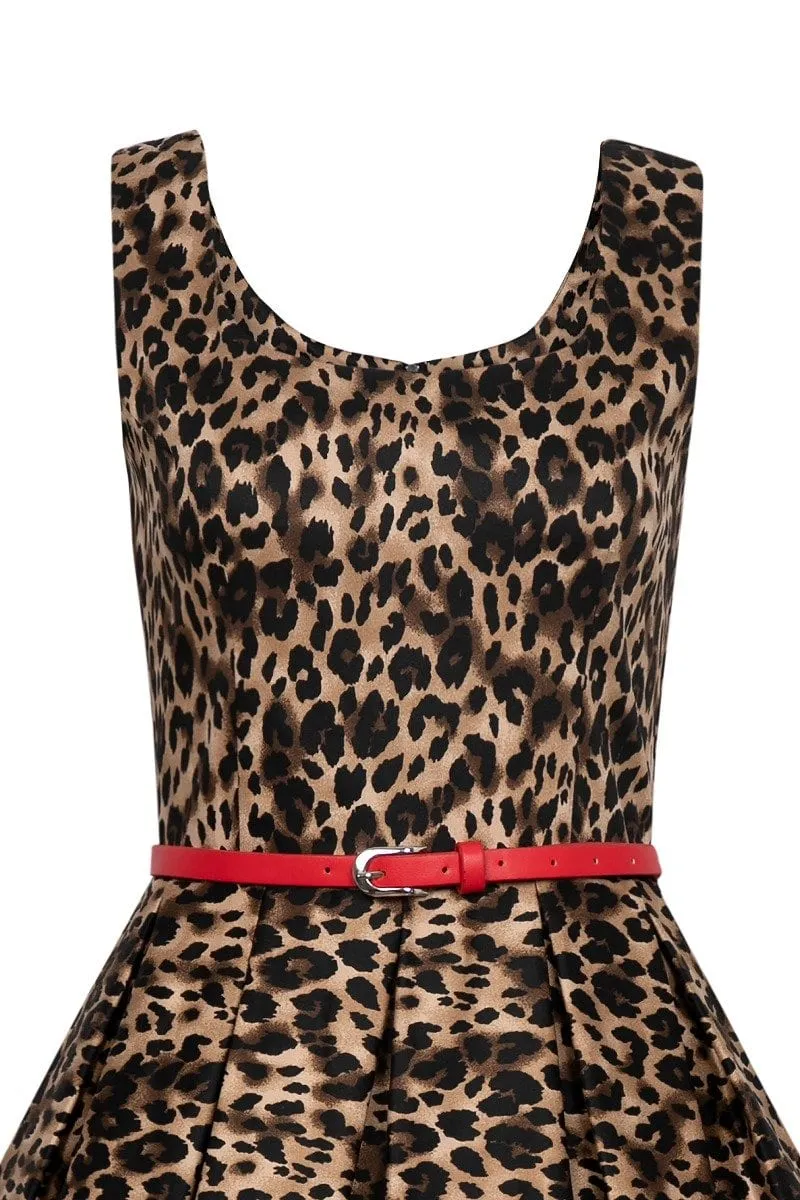 Amanda Leopard Print Swing Dress