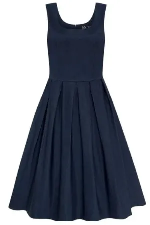 Amanda Scoop Neck Swing Dress in Dark Blue