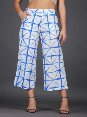 Blue Shibori Straight Pants