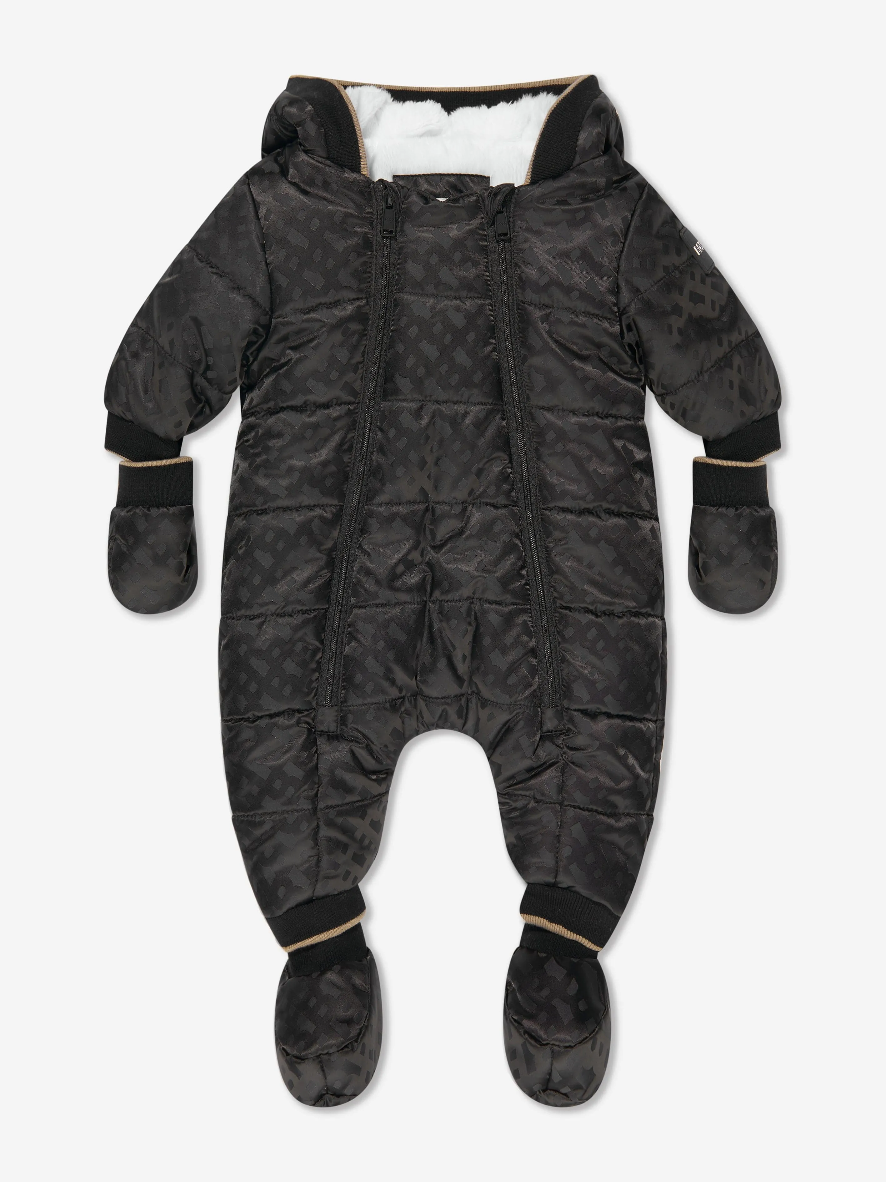 BOSS Baby Monogram Snowsuit in Black