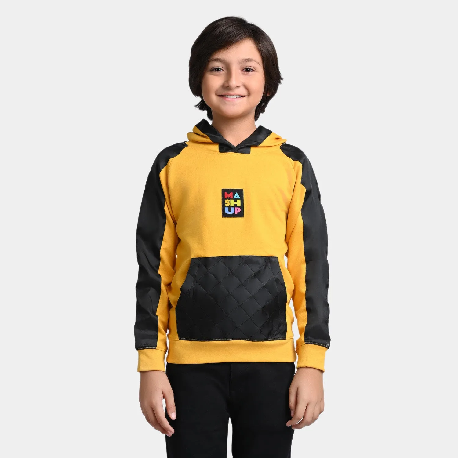 Boys Fleece Sweatshirt Color Mash-R. Yellow