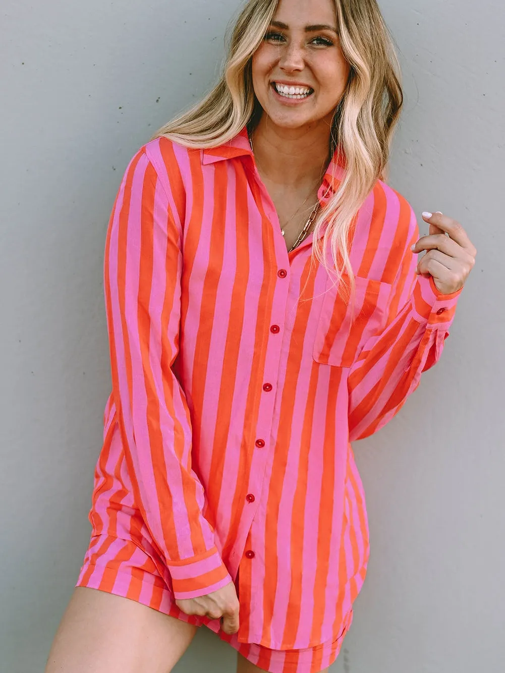 Bright Striped Pajama Set