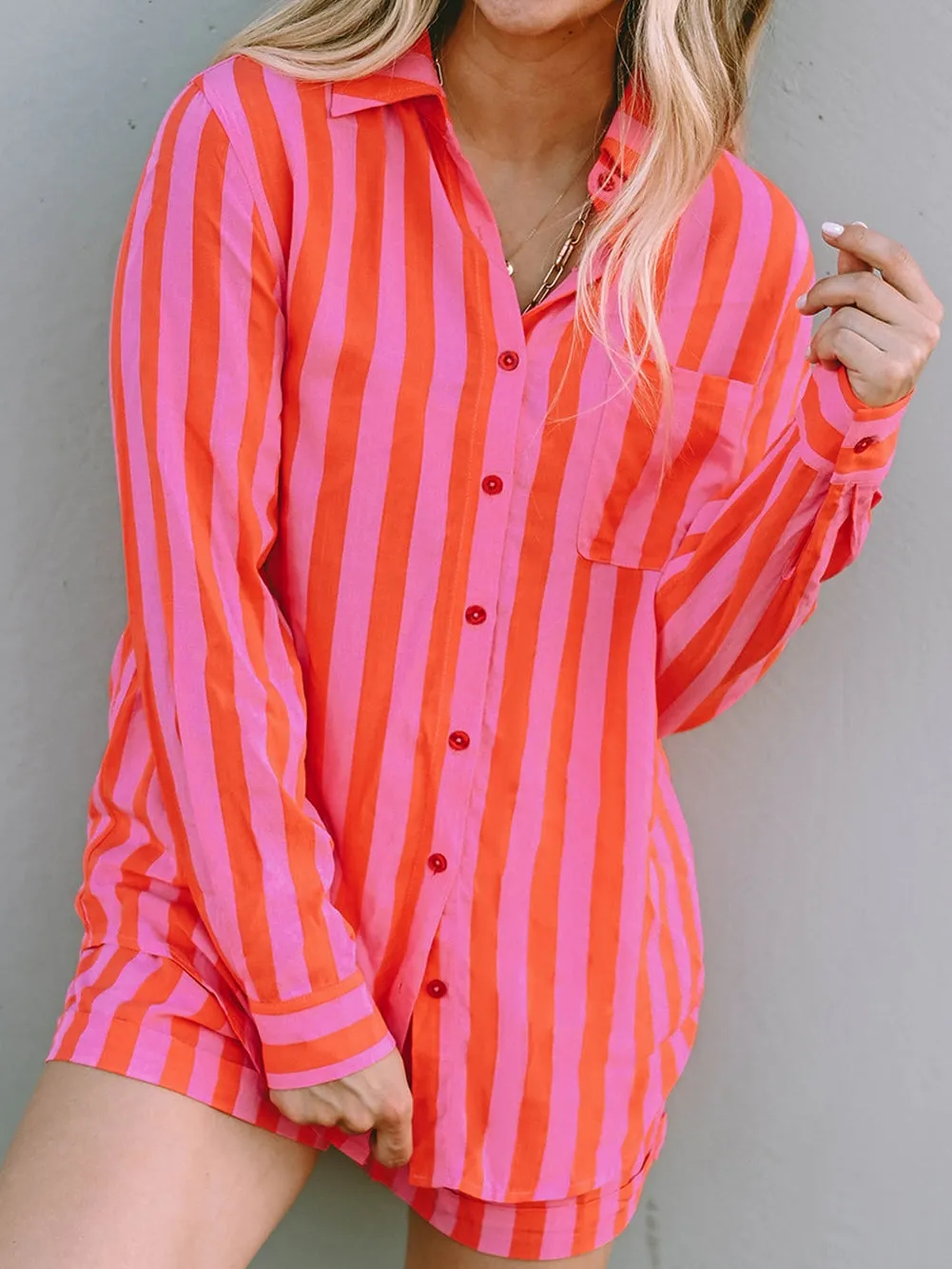 Bright Striped Pajama Set