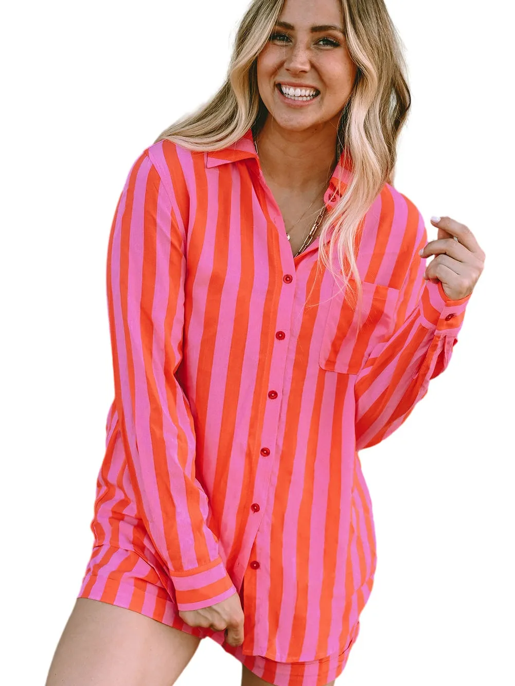 Bright Striped Pajama Set