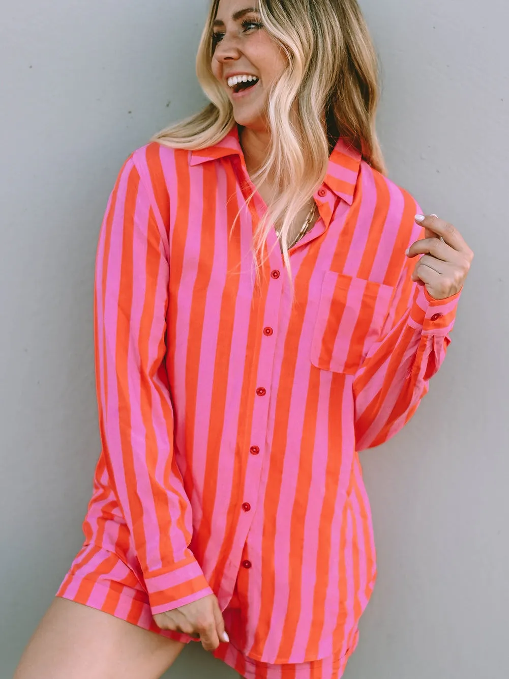 Bright Striped Pajama Set