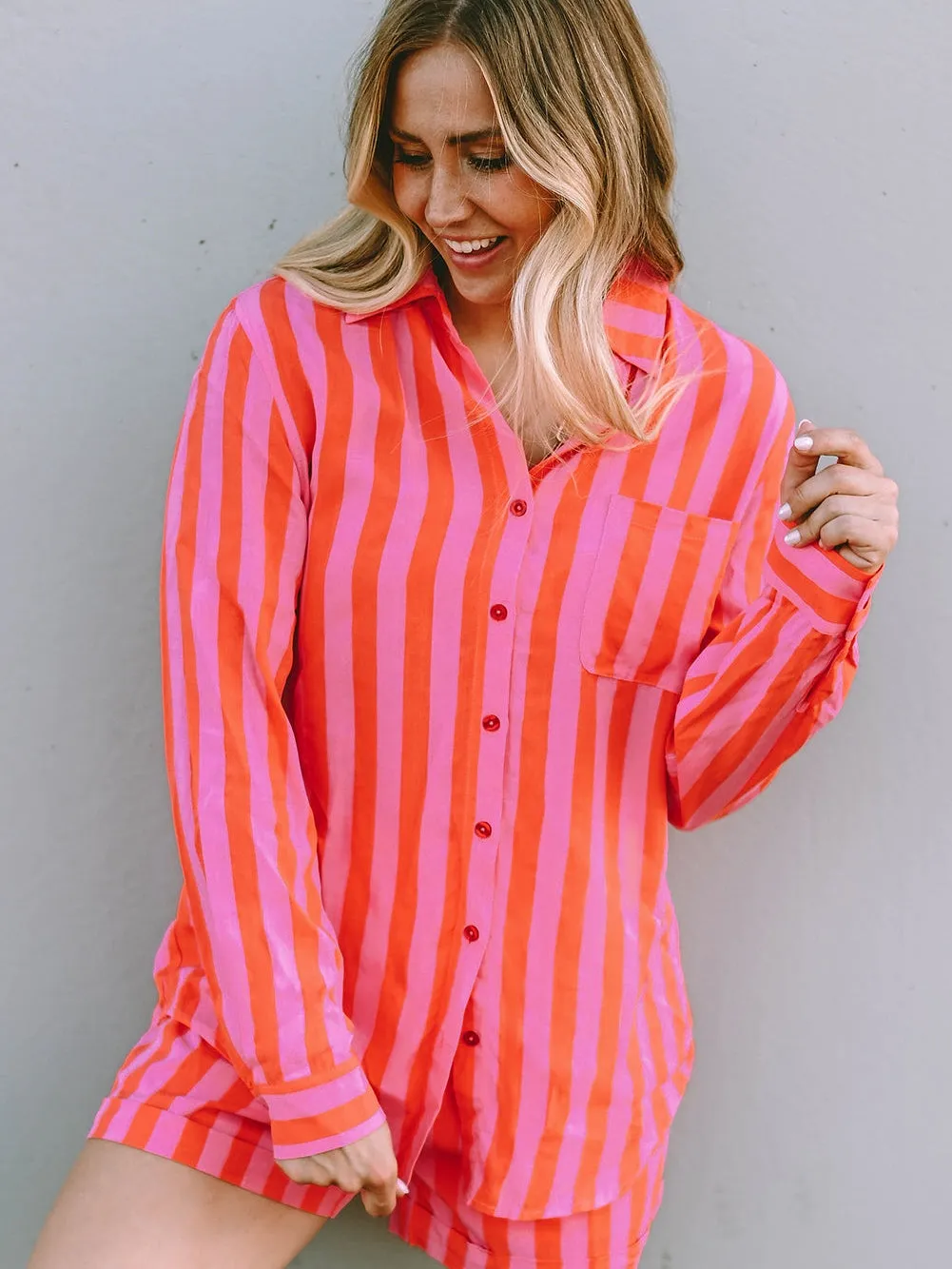 Bright Striped Pajama Set