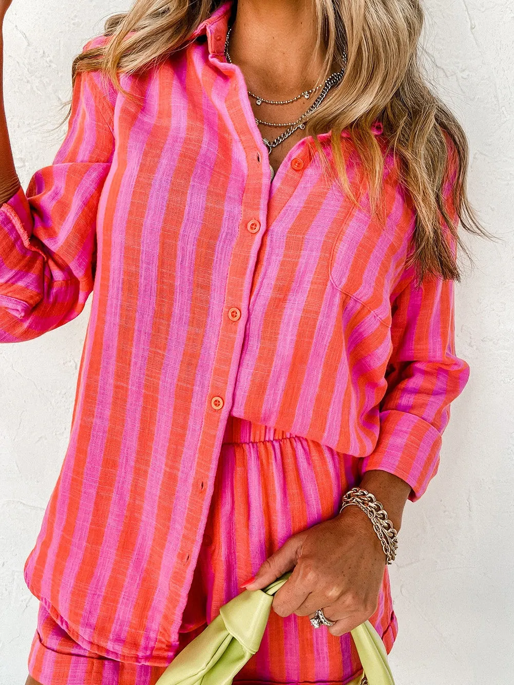 Bright Striped Pajama Set