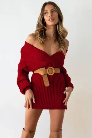 Calis Off The Shoulder Sweater Dress