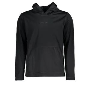 Calvin Klein Sleek Black Hooded Sweatshirt with Logo Print