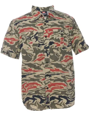 Camouflage Print Military Shirt - L