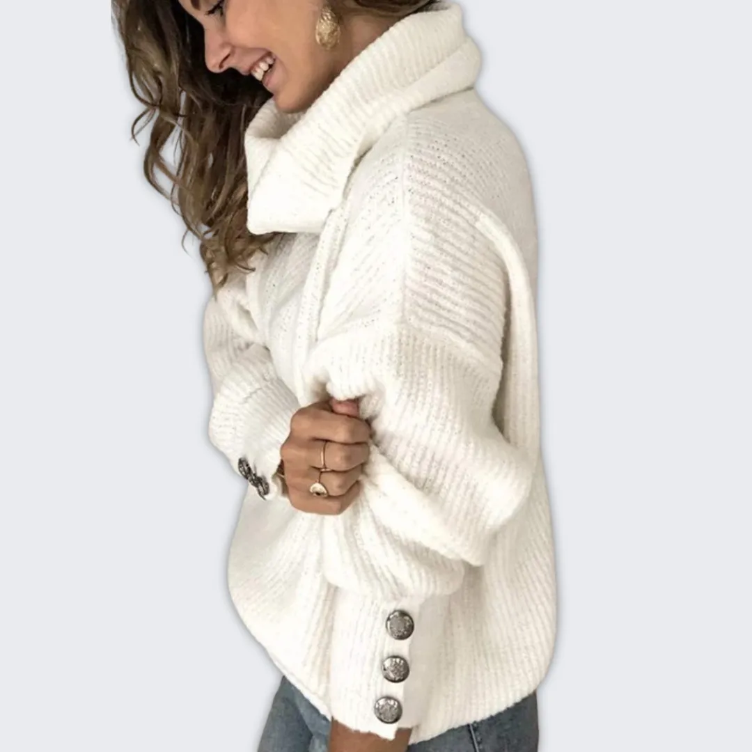 Chic Lightweight Women's Turtleneck Sweater - Versatile & Elegant