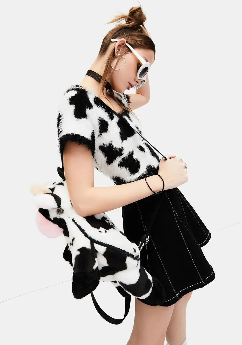 Cow Chic Fuzzy Sweater