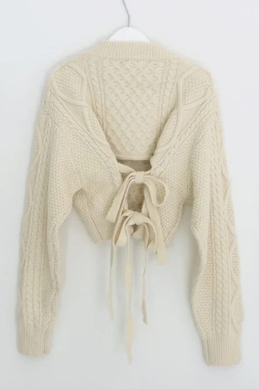 Cropped Open Back Sweater