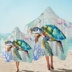 Dreamy Sea Turtle  Hooded Towel