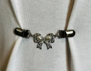 Dress Clips Rhinestone Pearl Waist Clip Cardigan Clip Floral Sweater Clip Cinch Clip Dress Clips Jewelry Gift Gifts for Her by Fabulici