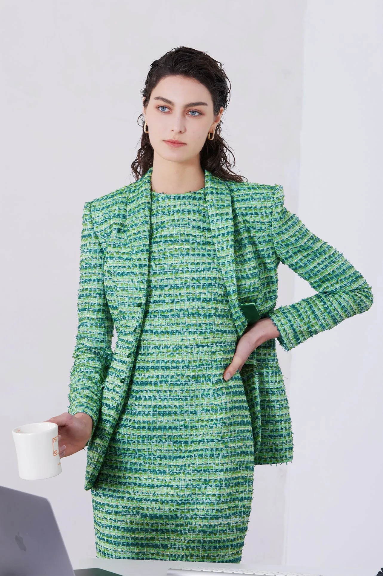 GREEN TWEED JACKET