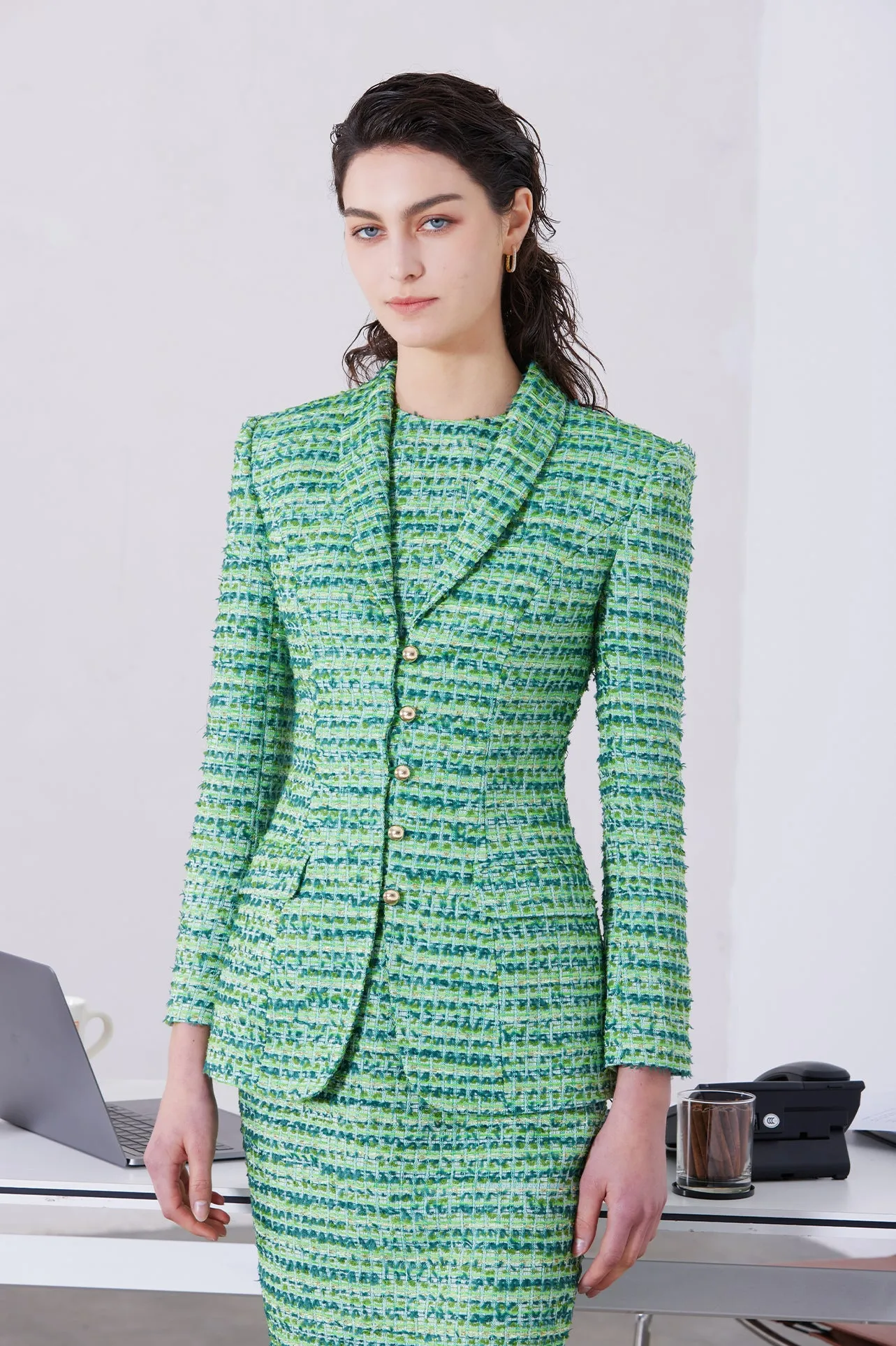 GREEN TWEED JACKET