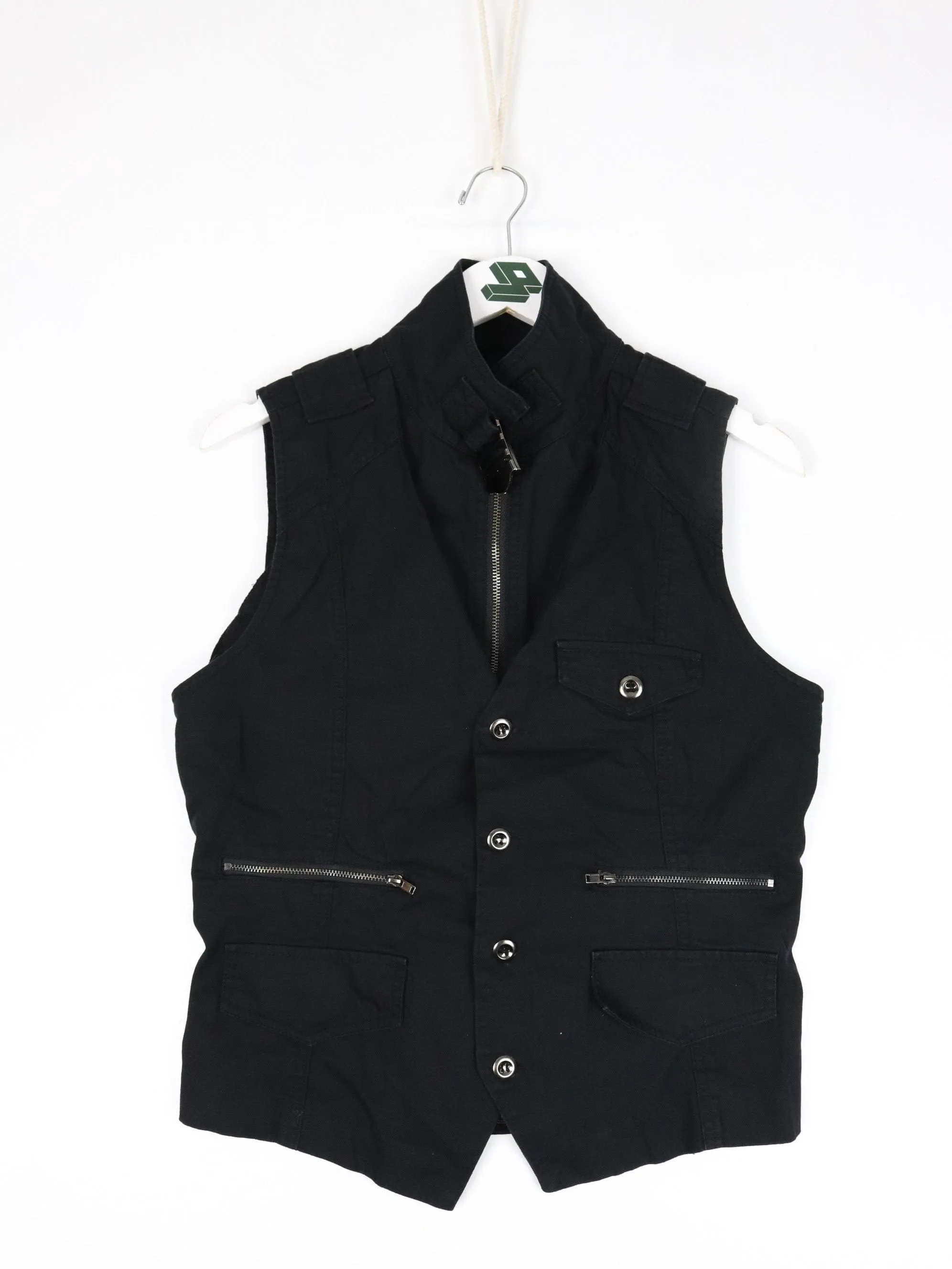 Guess Vest Mens Small Black Lightweight Jacket