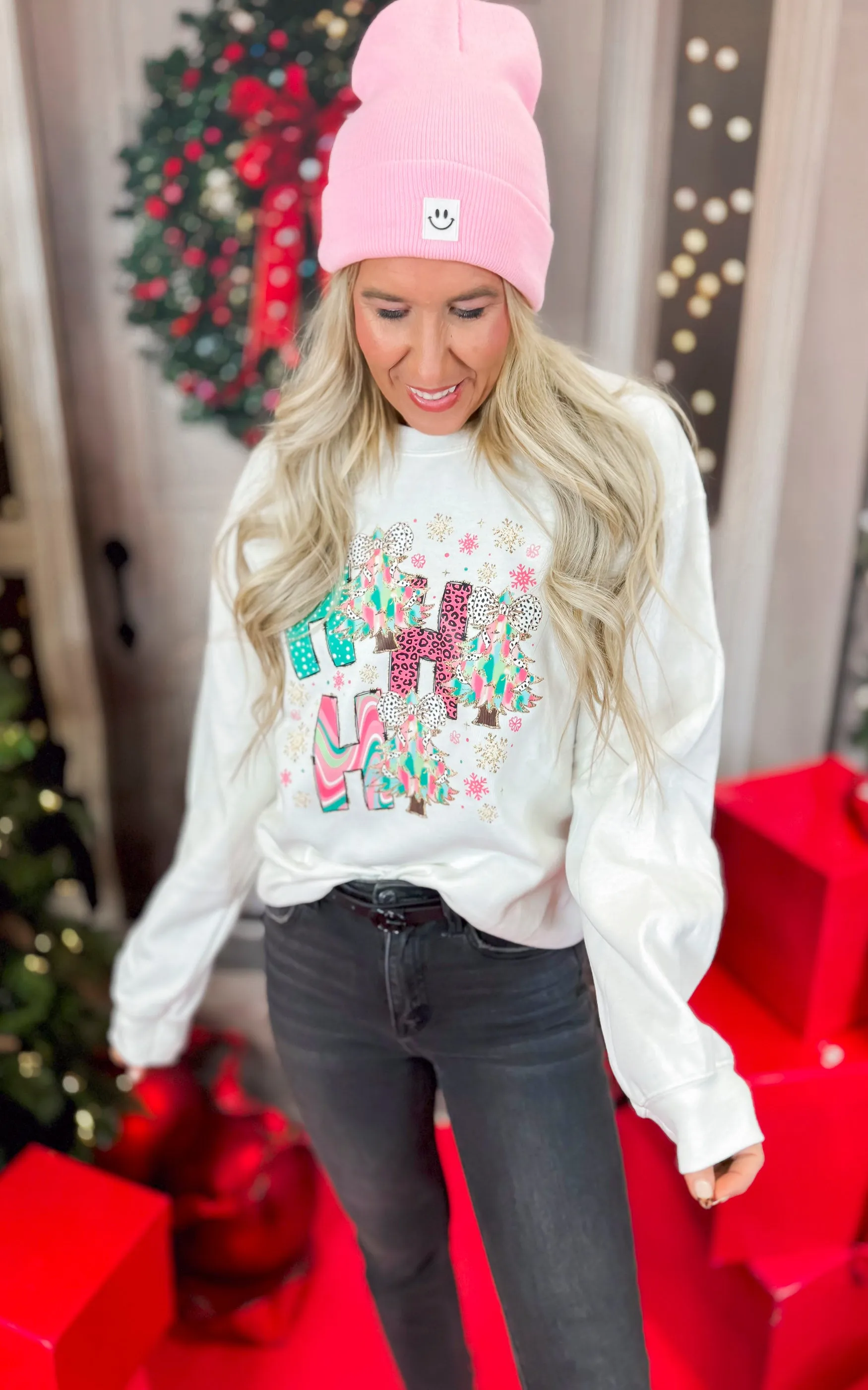 HO HO HO Graphic Crewneck Sweatshirt