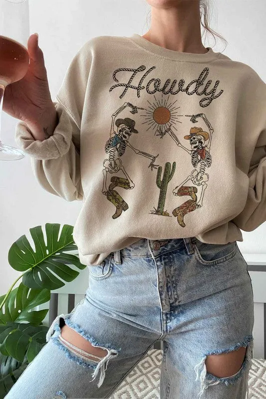 HOWDY SKELETON GRAPHIC SWEATSHIRT