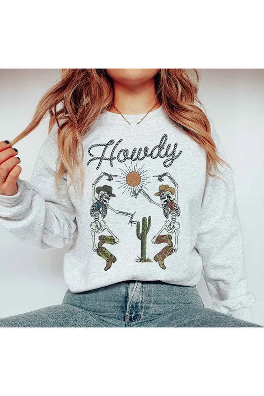 HOWDY SKELETON GRAPHIC SWEATSHIRT