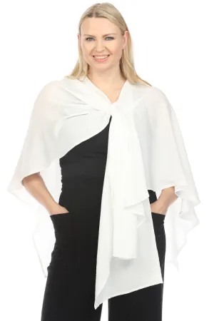 Joseph Ribkoff White Wrap Lightweight Gauze Cover-Up Bolero 242056