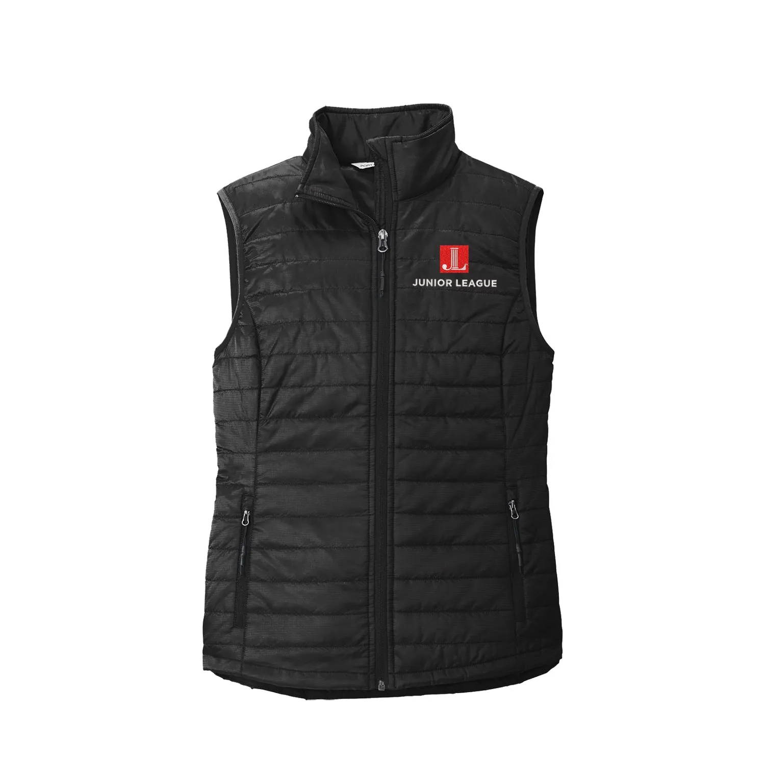 Junior League Puffer Vest - Black Puffy Logo Vest