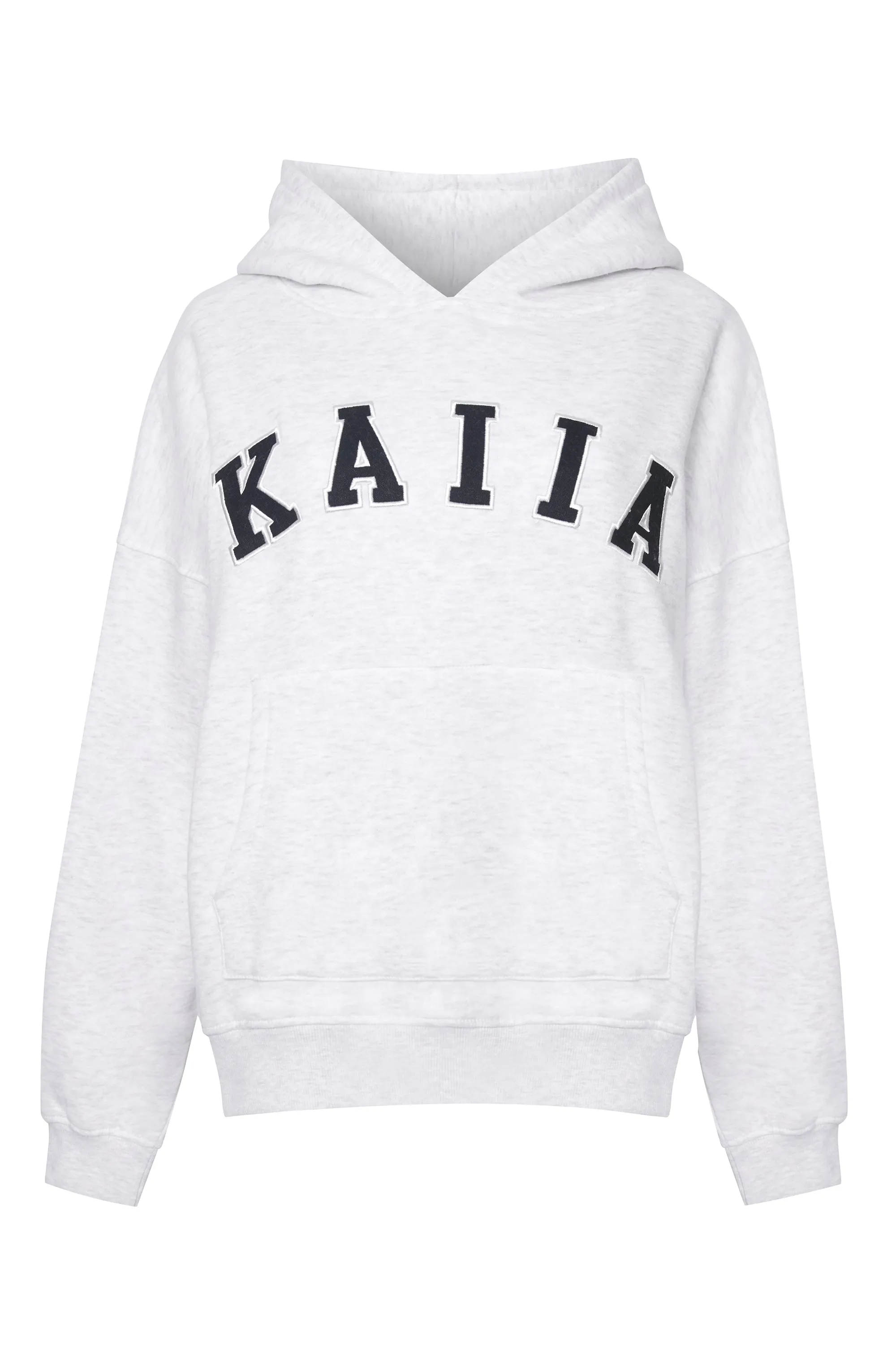 Kaiia Slogan Oversized Hoodie In Grey Marl