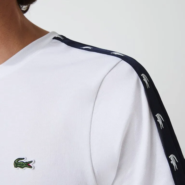 Lacoste Men's Crew Neck Crocodile Bands T-Shirt