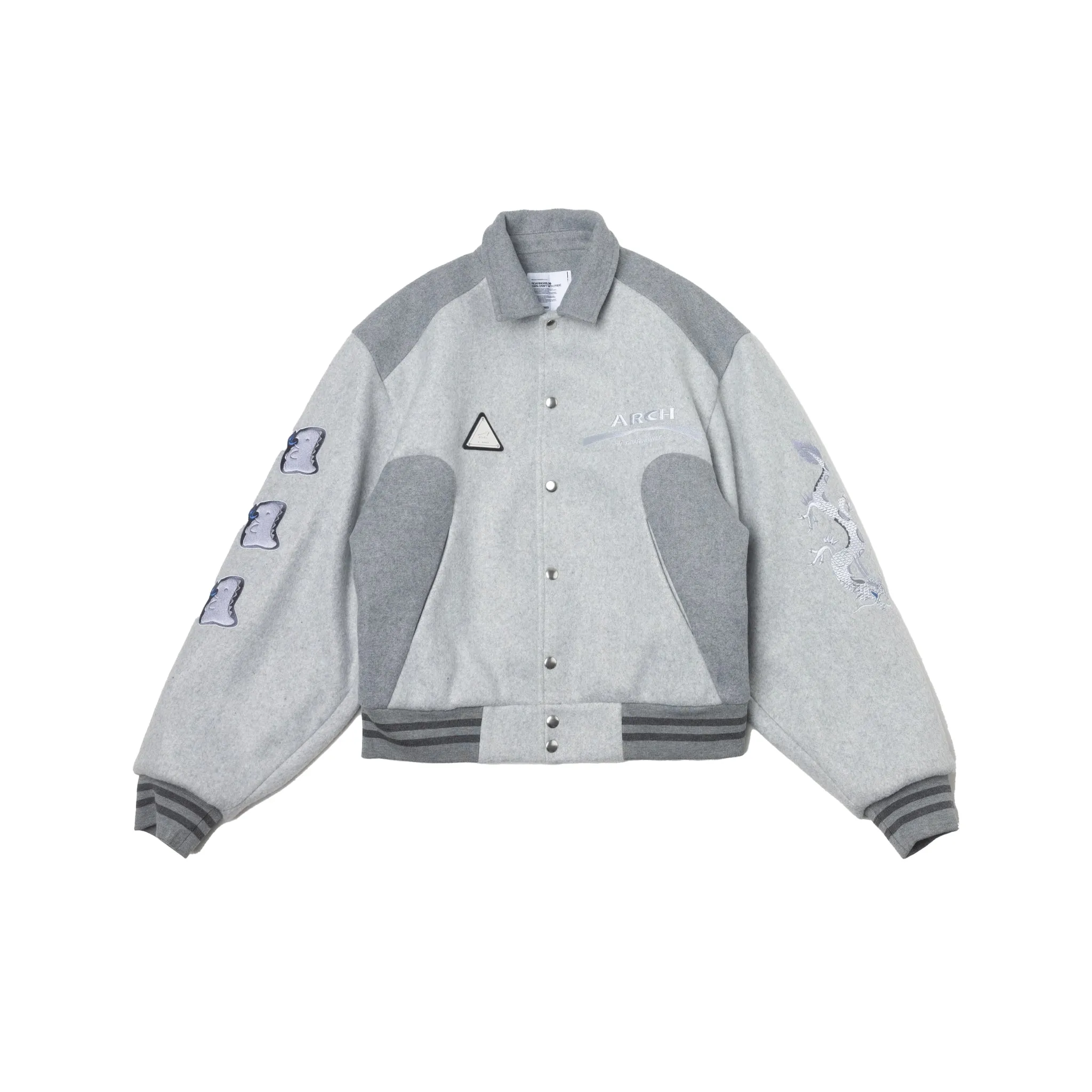 Logo Baseball Jacket Grey