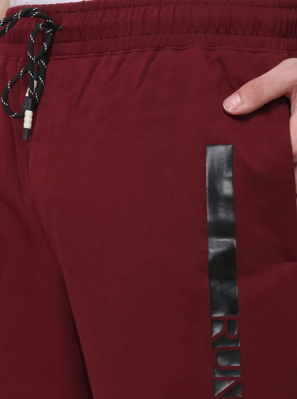 Maroon Solid Regular Fit Shorts | JadeBlue