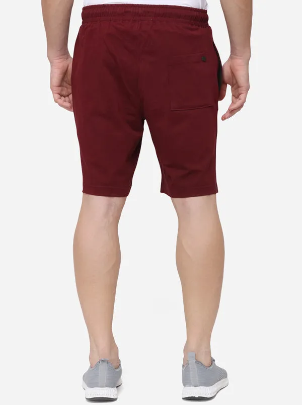 Maroon Solid Regular Fit Shorts | JadeBlue