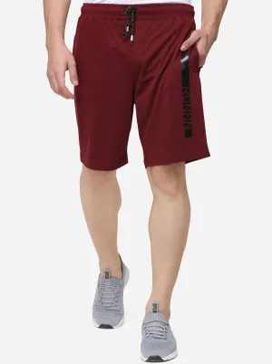 Maroon Solid Regular Fit Shorts | JadeBlue