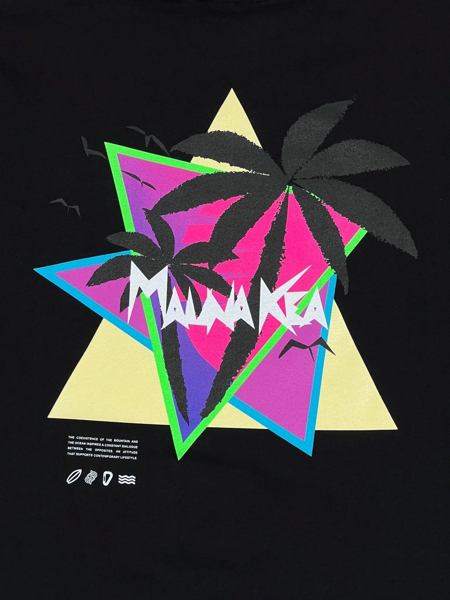 Mauna-Kea Mku100-P999 Sunset Palms Tee Blk