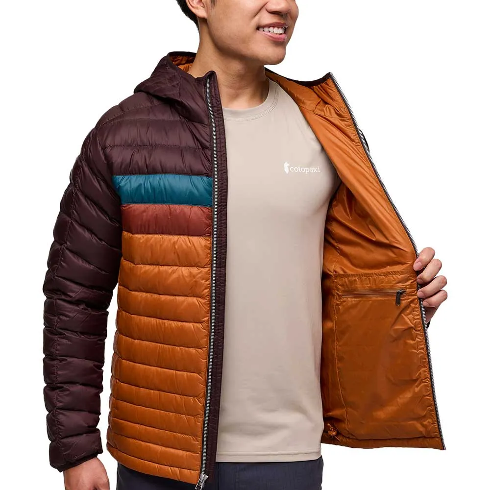 Men's Fuego Down Hooded Jacket - Coffee and Sienna