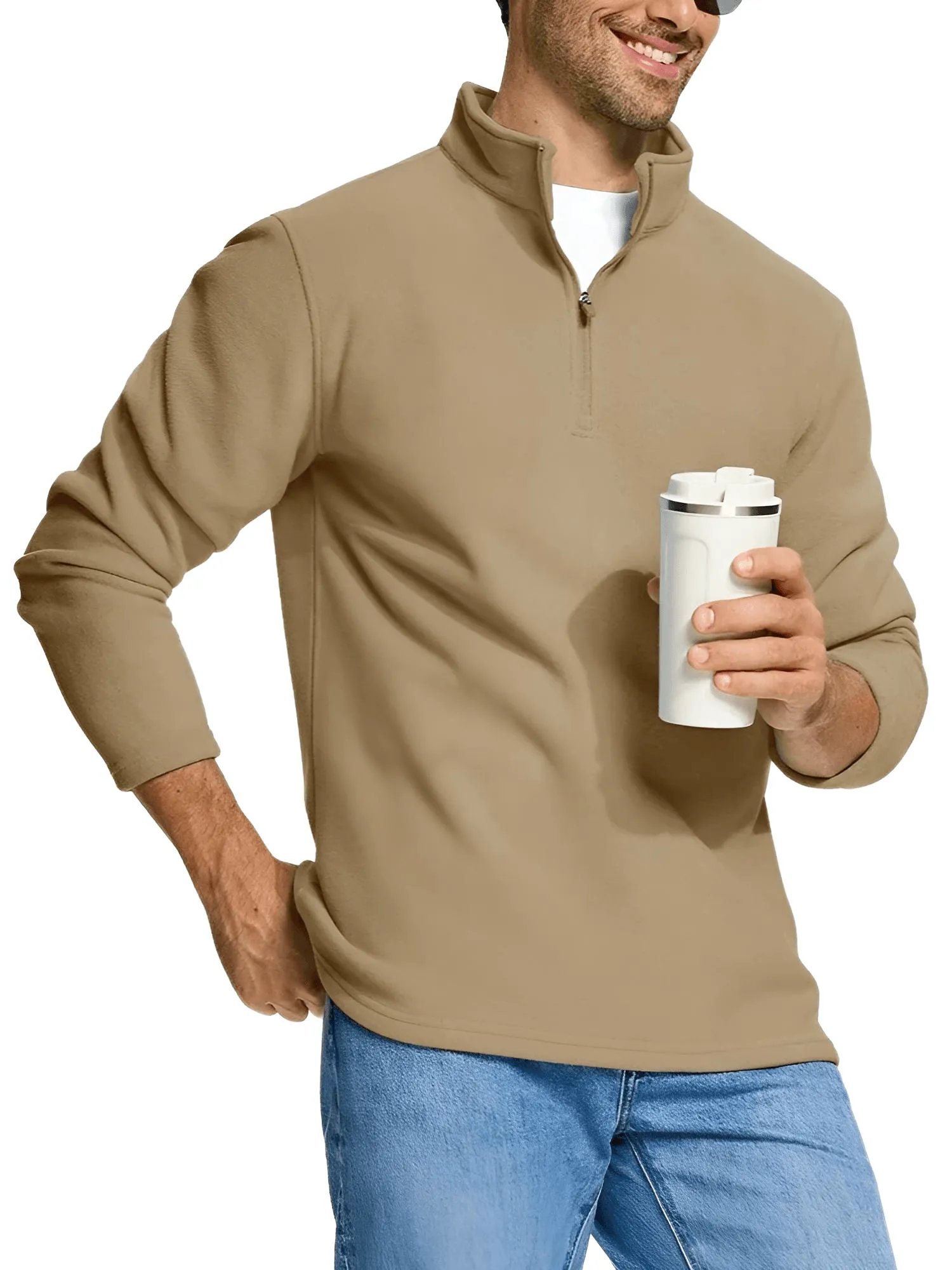 Men's Quarter Zip Pullovers Fleece Sweatshirts - In 16 Colors!