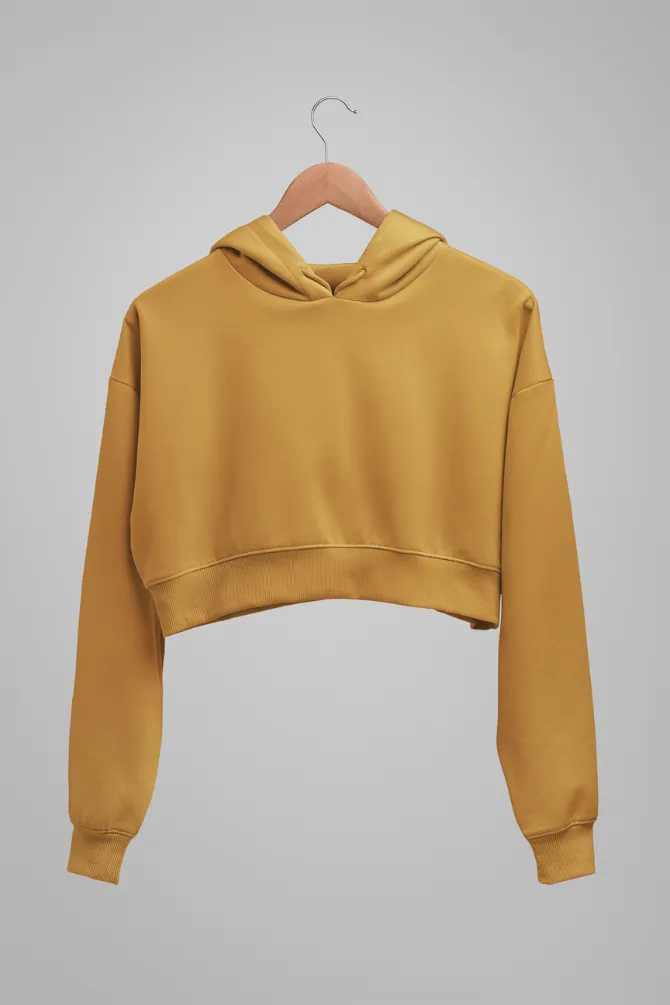 Mustard Yellow Crop Hoodie for women