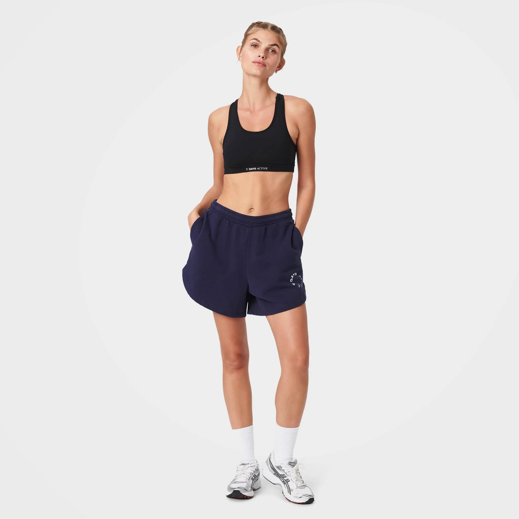 Navy Organic Cotton Sweat Shorts by 7Days Active