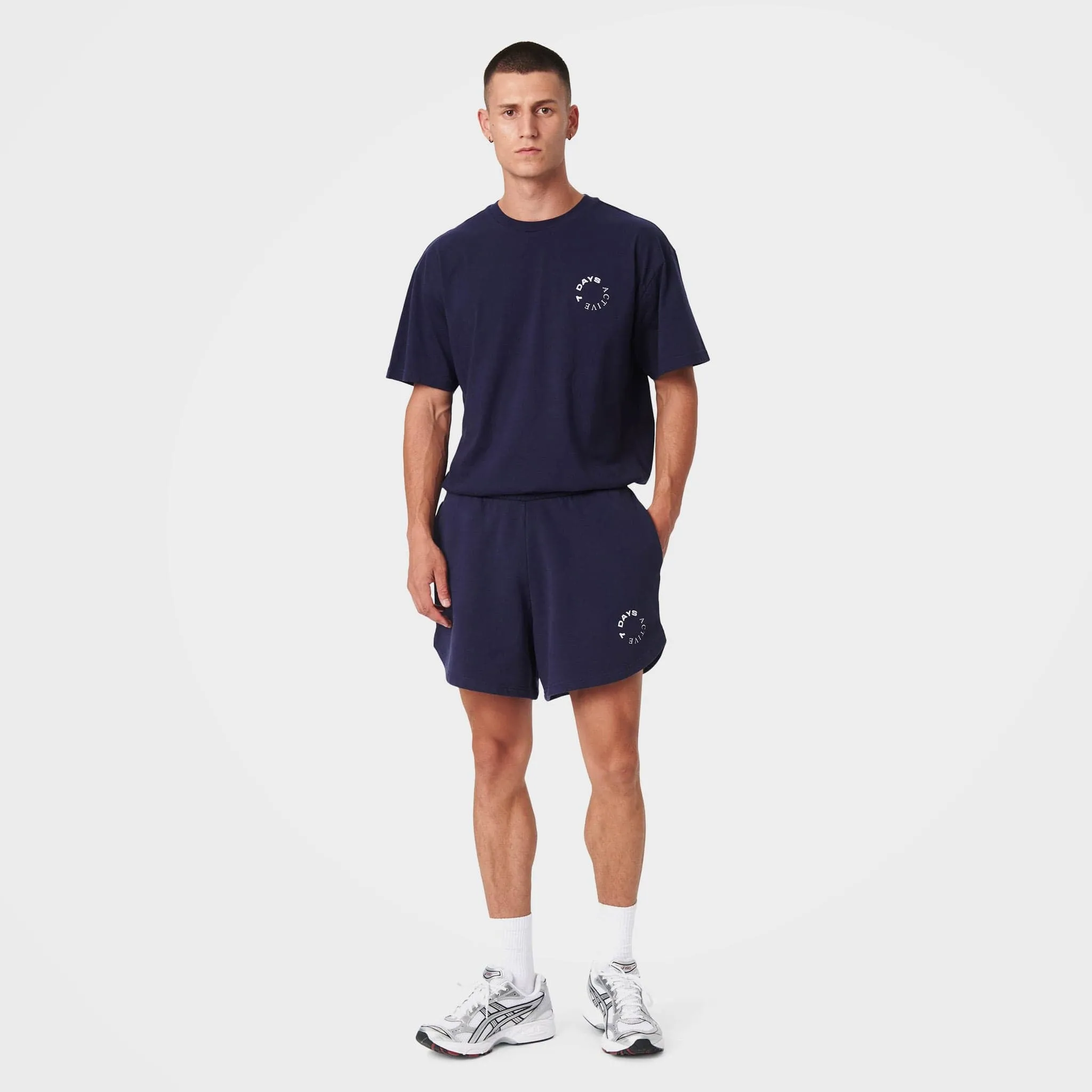 Navy Organic Cotton Sweat Shorts by 7Days Active