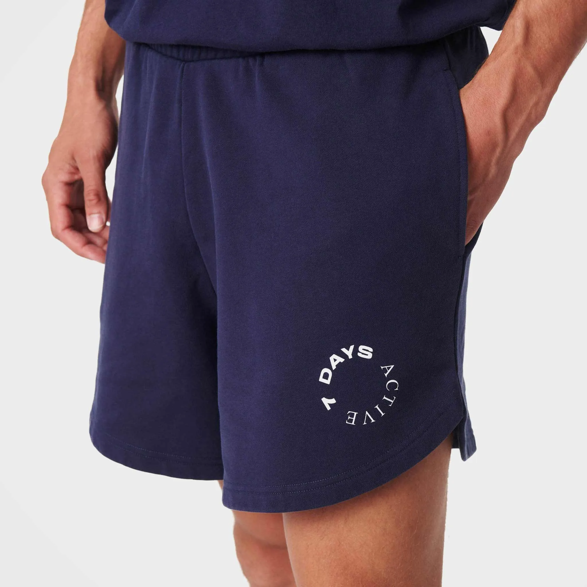 Navy Organic Cotton Sweat Shorts by 7Days Active