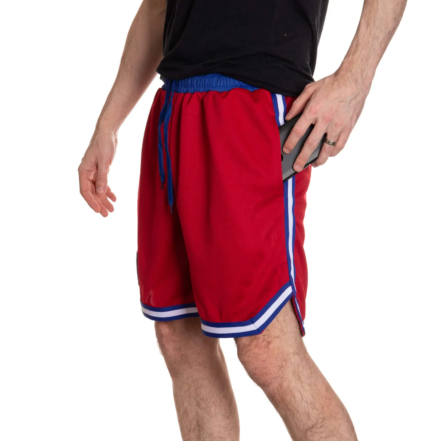 New York Rangers Men's 2 Tone Air Mesh Shorts Lined with Pockets