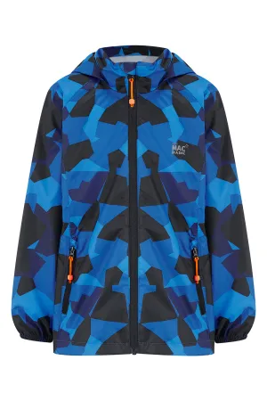 Origin Mini Packable Waterproof Kids Jacket - Blue Camo