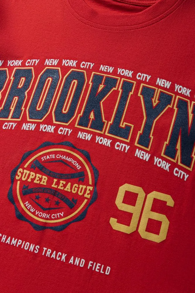 Printed T-Shirt Brooklyn Red